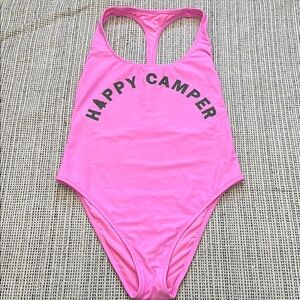 Aerie Women’s Happy Camper Pink Swimsuit SZ Large